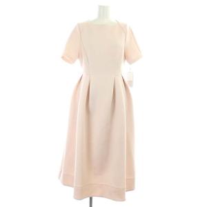 22SS スクエアネックポンチワンピース ロング ミモレ丈 半袖 38 ピンク