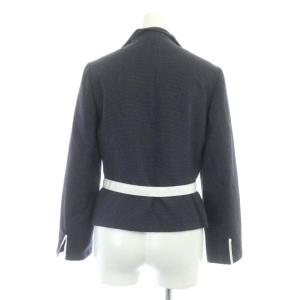 M'S GRACY セットアップ スーツ ドット ジャケット シングル 総裏地 タイト 膝丈 38 ネイビー ホワイト