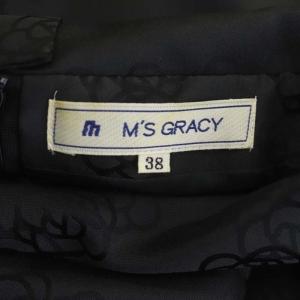 M'S GRACY ワンピース フレア 膝丈 ノースリーブ ローズ 38 ブラック