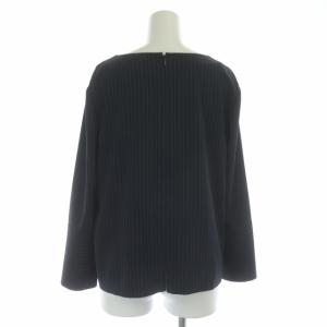 Aquascutum ストライプパンツトップスセットアップ ブラウス プルオーバー 長袖 ワイドパンツ 10 ネイビー