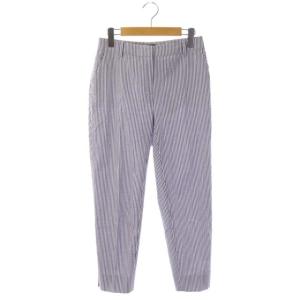 テーパードパンツ シアサッカー ストライプ I36 ブルー ホワイト