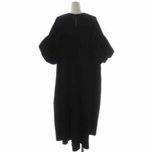 ENFOLD 22SS WASHED CO バルーンスリーブDRESS フレア 38 ブラック