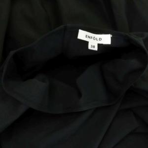 ENFOLD 22SS WASHED CO バルーンスリーブDRESS フレア 38 ブラック