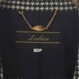 Leilian テーラードジャケット 千鳥柄子 シングル 13+ ブラック ホワイト