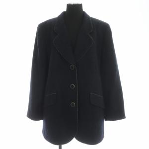 Leilian セットアップ 上下 ジャケット 3B ミドル丈 総裏地 スカート セミフレア ミモレ丈 ウール 13+ ネイビー