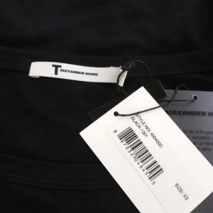 alexanderwang T Tシャツワンピース 半袖 ひざ丈 胸ポケット ボートネック XS 黒 ブラック