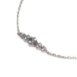 4℃ ストーン ブレスレット K10 ホワイトゴールド