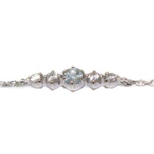 4℃ ストーン ブレスレット K10 ホワイトゴールド