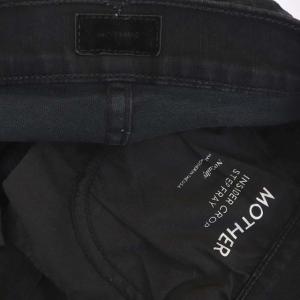 MOTHER INSIDER CROP STEP FRAY カットオフデニム パンツ セミブーツカット ストレッチ 28 ブラック
