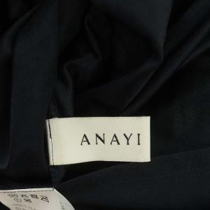 ANAYI 22SS ライトローンサーキュラーフレアスカート ロング シアー 36 紺 ネイビー