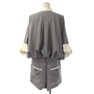 sacai 22SS Suiting ミックスプリーツミニワンピース グレー