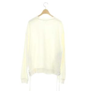 Alexander McQueen レースアップクルーネックスウェット トレーナー 長袖 裏パイル XS 白 ホワイト