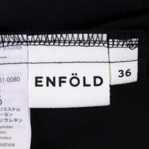 ENFOLD ダブルクロスワイドパンツ テーパード バギー タック 36 ブラック