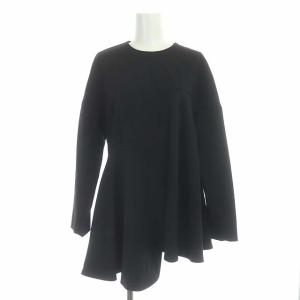 アシンメトリーペプラムプルオーバートップス チュニック 長袖 38 ブラック