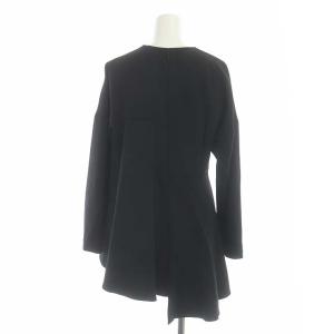 ENFOLD アシンメトリーペプラムプルオーバートップス チュニック 長袖 38 ブラック