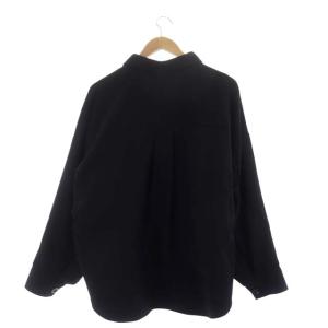 ENFOLD ダブルクロスシャツ 長袖 ワイド 38 ブラック