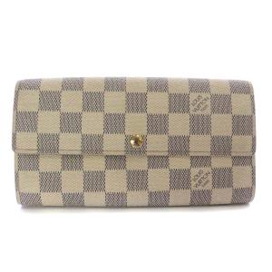 LOUIS VUITTON ダミエ ポルトフォイユ サラ 長財布 アズール アイボリー N61735