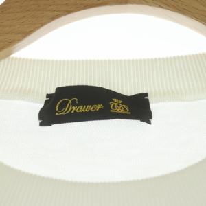 Drawer 22SS 16G天竺編みクルーフレンチスリーブニット カットソー 白 ホワイト SH
