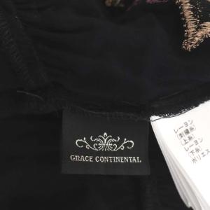 GRACE CONTINENTAL 20SS フラワー刺繍 フレアトップ ブラウス プルオーバー シアー 九分袖 36 マルチカラー