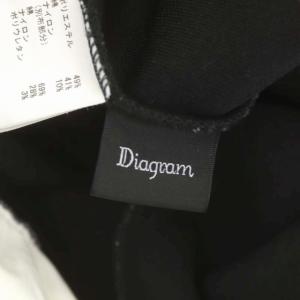 Diagram GRACE CONTINENTAL 21AW シャツカットコンビトップ カットソー 長袖 バックV プルオーバー 36 白 黒 ホワイト ブラック