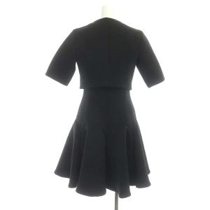 EPOCA 2点セット スキッパーワンピース 膝丈 ノースリーブ Vネック ボレロ クルーネック 38 ブラック