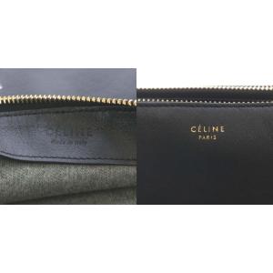 CELINE トリオ ラージ ショルダーバッグ レザー 黒