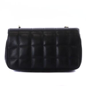 CHANEL 12番台 チョコバー ラムスキン ココマーク チェーンショルダーバッグ 黒