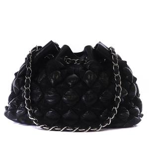 CHANEL チェーンショルダーバッグ 12番台 ココマーク レザー シルバー金具 黒