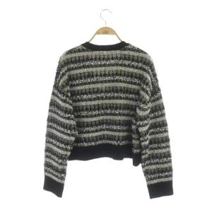 GRACE CONTINENTAL 22SS ツイーディーVニットカーディガン 長袖 36 ブラック ホワイト