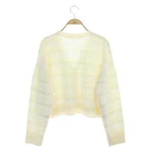 GRACE CONTINENTAL 22SS ツイーディーVニットカーディガン 長袖 36 アイボリー