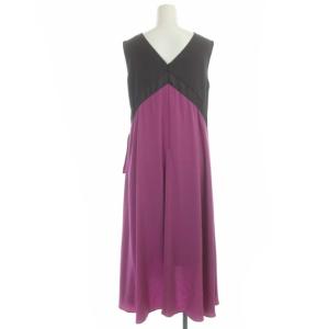 Grace Class トリアセバイカラーワンピース ミドル丈 ノースリーブ 36 ピンク グレー