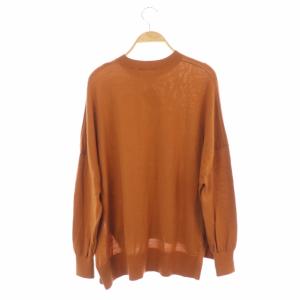 ENFOLD ドロップショルダー オーバー ニット セーター 長袖 ウール 38 ブラウン