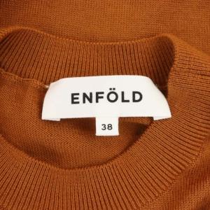 ENFOLD ドロップショルダー オーバー ニット セーター 長袖 ウール 38 ブラウン