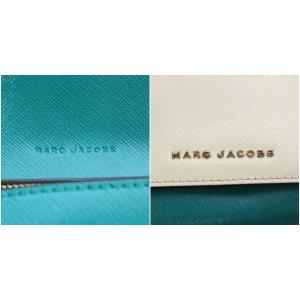 MARC JACOBS SAFFIANO COLORBLOCKED SLGS 長財布 レザー 白 ホワイト 緑色 グリーン M0012047