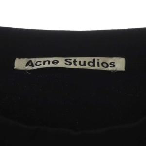 Acne Studios 7分袖ロゴカットソー Tシャツ クルーネック XXS 黒 ブラック