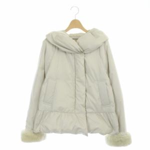 袖ファー付き ダウンジャケット 中綿ジャケット アウター 36 アイボリー