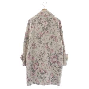 GRACE CONTINENTAL フラワー ジャガードコート ステンカラーコート コットン 36 アイボリー