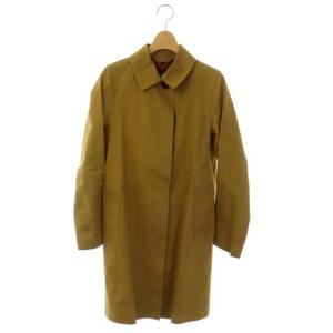 MACKINTOSH ステンカラーコート ゴム引き ロング 背抜き 比翼仕立て 34 カーキブラウン