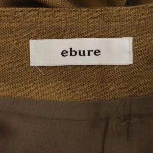 ebure レーヨンリネンスカート フレア ロング スリット 36 キャメル 茶