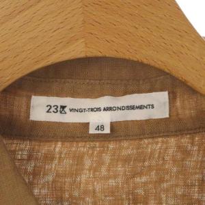 23区 vingt-trois 20SS LIBECO LINENシャツ 長袖 ステンカラー リネン 48 ベージュ
