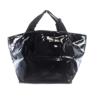 Hervé Chapelier ヴェルニ 舟型 M トートバッグ エナメルナイロン ブラック 1027VE