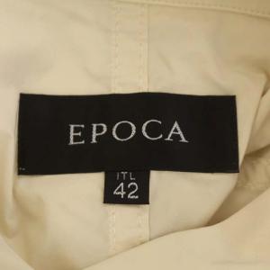 EPOCA トレンチ スプリングコート ロング ナイロン リボンベルト付き 42 ライトベージュ