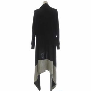 PLEATS PLEASE ISSEY MIYAKE バイカラーロングニットカーディガン 3 黒