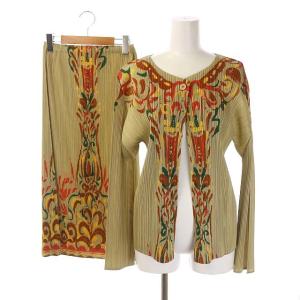 セットアップ デザインプリントプリーツカーディガン スカート 4 2 マルチカラー