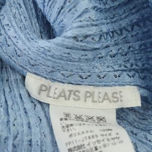 PLEATS PLEASE ISSEY MIYAKE イッセイミヤケ プリーツカットワーク ノースリーブワンピース ミニ 4 水色 ライトブルー
