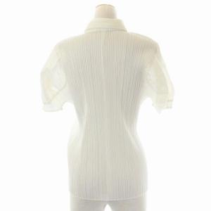 PLEATS PLEASE ISSEY MIYAKE 袖切替プリーツシャツ 半袖 4 ホワイト