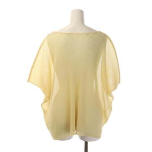 PLEATS PLEASE ISSEY MIYAKE イッセイミヤケ プリーツカットワーク ブラウス トップス シャツ 五分袖 プルオーバー 3 イエローベージュ