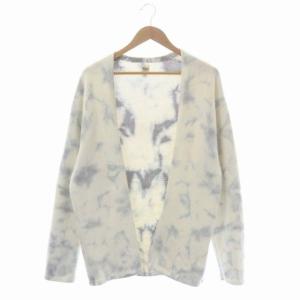 カーディガン ニット タイダイ 長袖 L ホワイト ネイビー