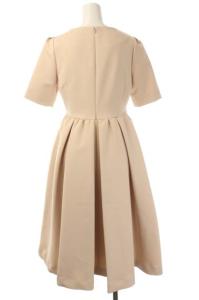 CELFORD 19AW トリプルクロスワンピース ロング 半袖 34 ピンクベージュ