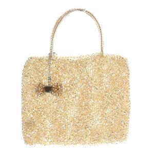 ハンドバッグ ワイヤーバッグ ゴールド色